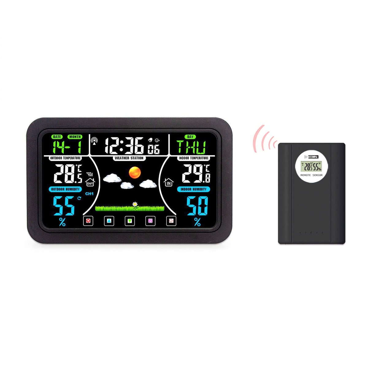 Wireless Weather Station Clock With Vivid Color Screen