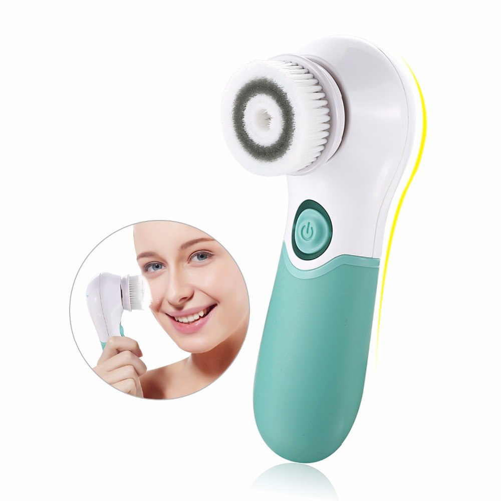 Waterproof Facial Cleansing Spin Brush Set with 3 Heads