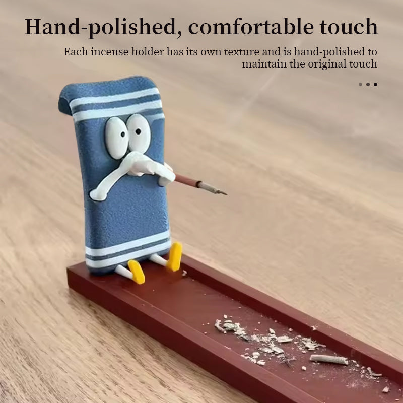 Incense Stick Holder With Handmade Ash-Catching Tray