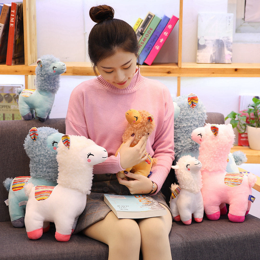 Squinting Alpaca Plush for Cozy Cuddles and Room Decor