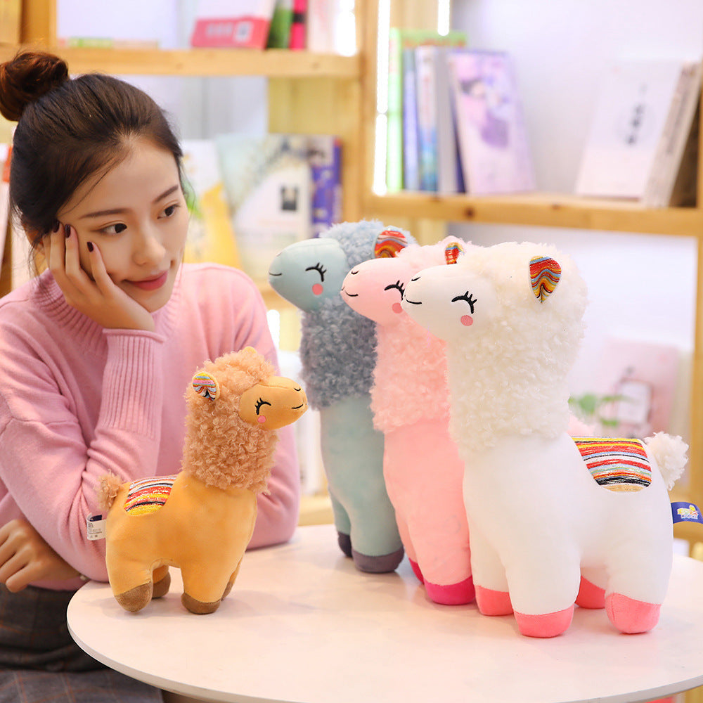 Squinting Alpaca Plush for Cozy Cuddles and Room Decor