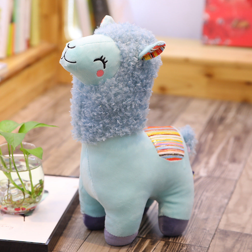 Squinting Alpaca Plush for Cozy Cuddles and Room Decor