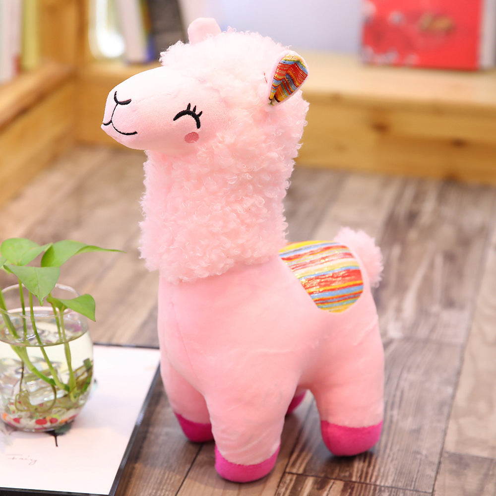 Squinting Alpaca Plush for Cozy Cuddles and Room Decor