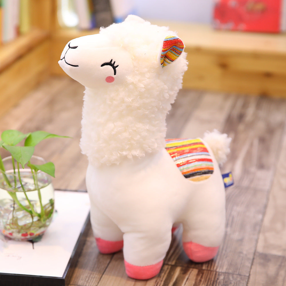Squinting Alpaca Plush for Cozy Cuddles and Room Decor
