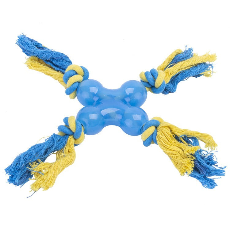 Interactive Dog Rope Toy for Tug, Fetch & Dental Play
