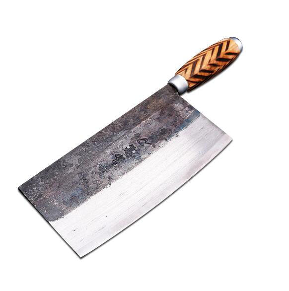 Hand-Forged High Carbon Steel Cleaver Knife, Wood Handle