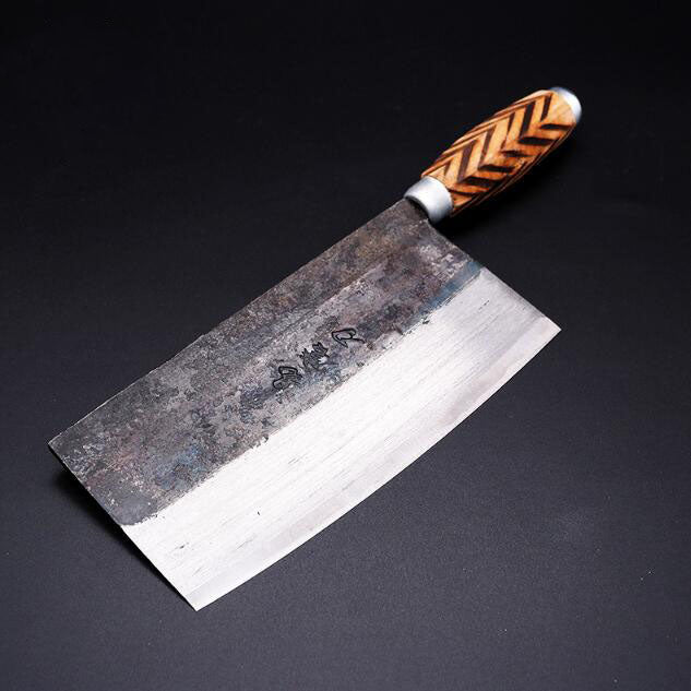 Hand-Forged High Carbon Steel Cleaver Knife, Wood Handle