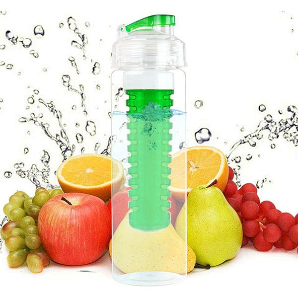 Fruit Infuser Water Bottle 700ml Flip Lid for Flavored Water