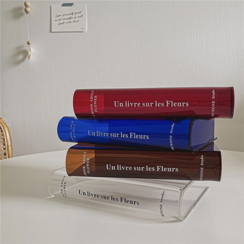 Transparent Acrylic Book Vase for Curated Flower Displays
