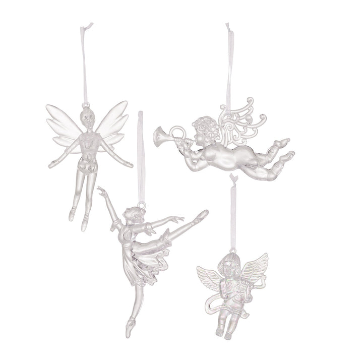 Transparent Angel Christmas Ornaments for Tree Sparkle