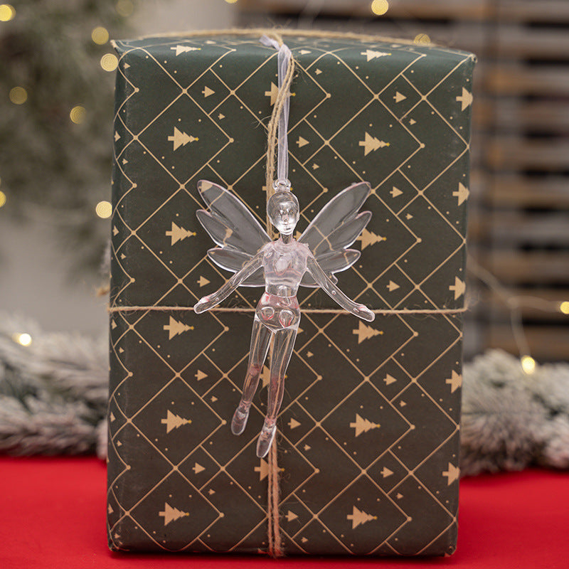 Transparent Angel Christmas Ornaments for Tree Sparkle