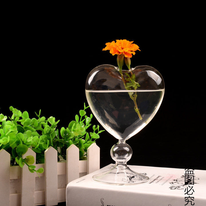 Heart-Shaped Glass Vase for Romantic Home Centerpieces