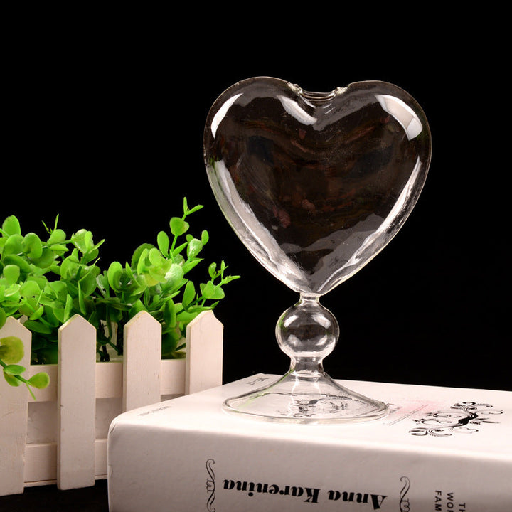 Heart-Shaped Glass Vase for Romantic Home Centerpieces