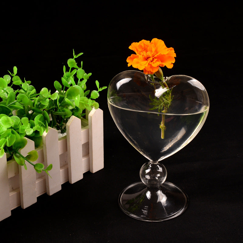 Heart-Shaped Glass Vase for Romantic Home Centerpieces