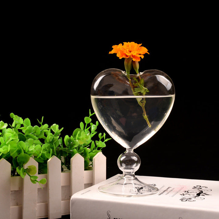 Heart-Shaped Glass Vase for Romantic Home Centerpieces