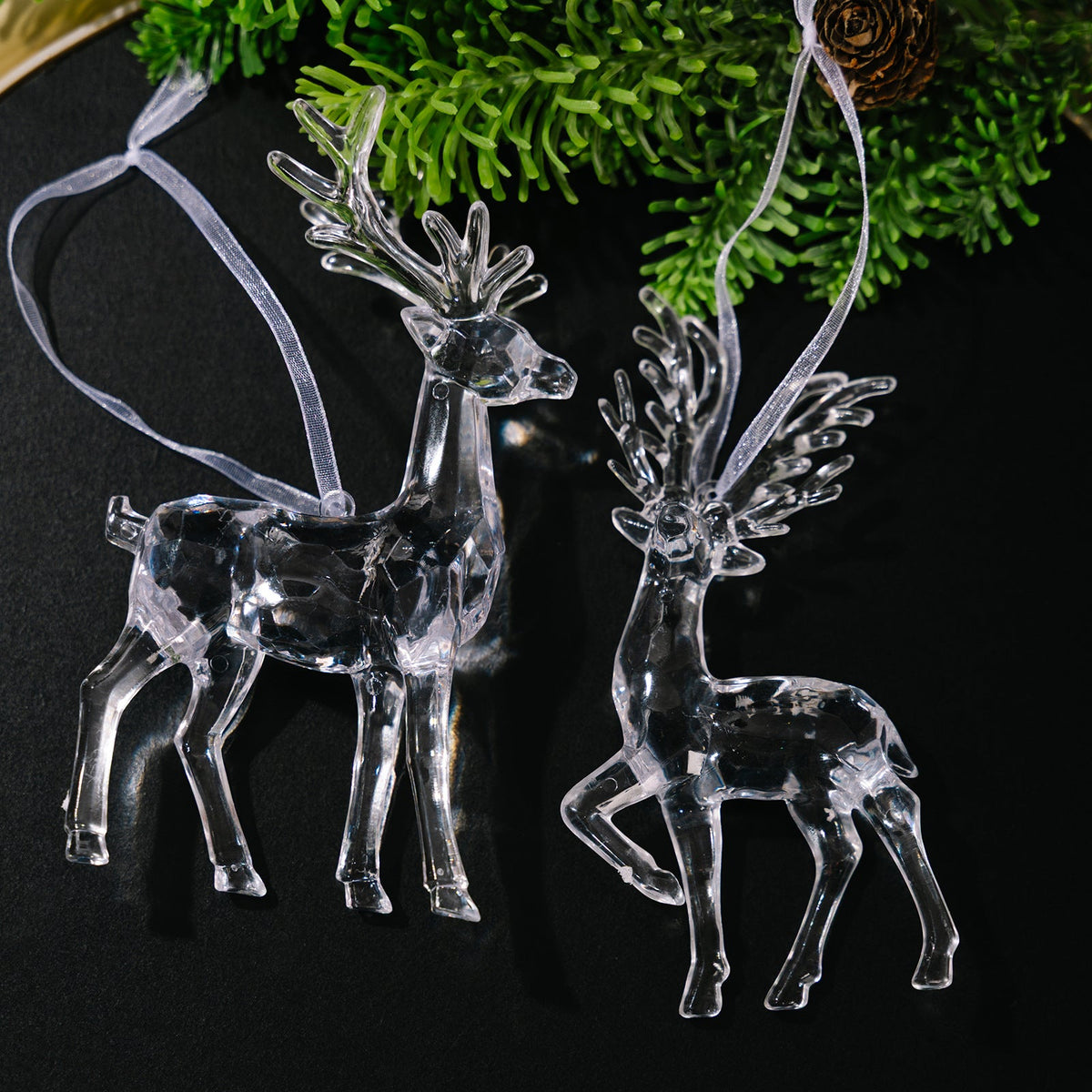 Transparent Elk Ornaments for Elegant Holiday Trees