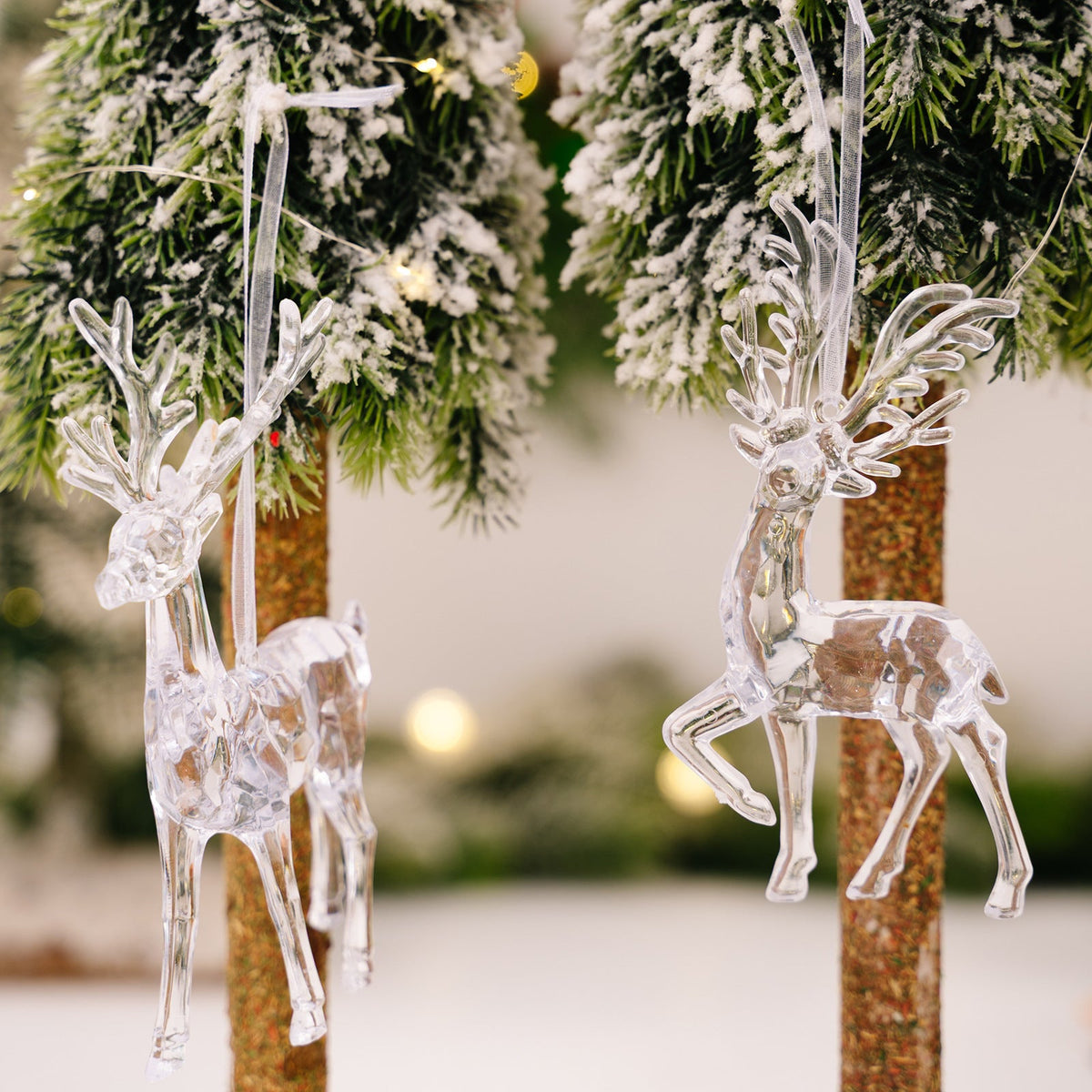 Transparent Elk Ornaments for Elegant Holiday Trees