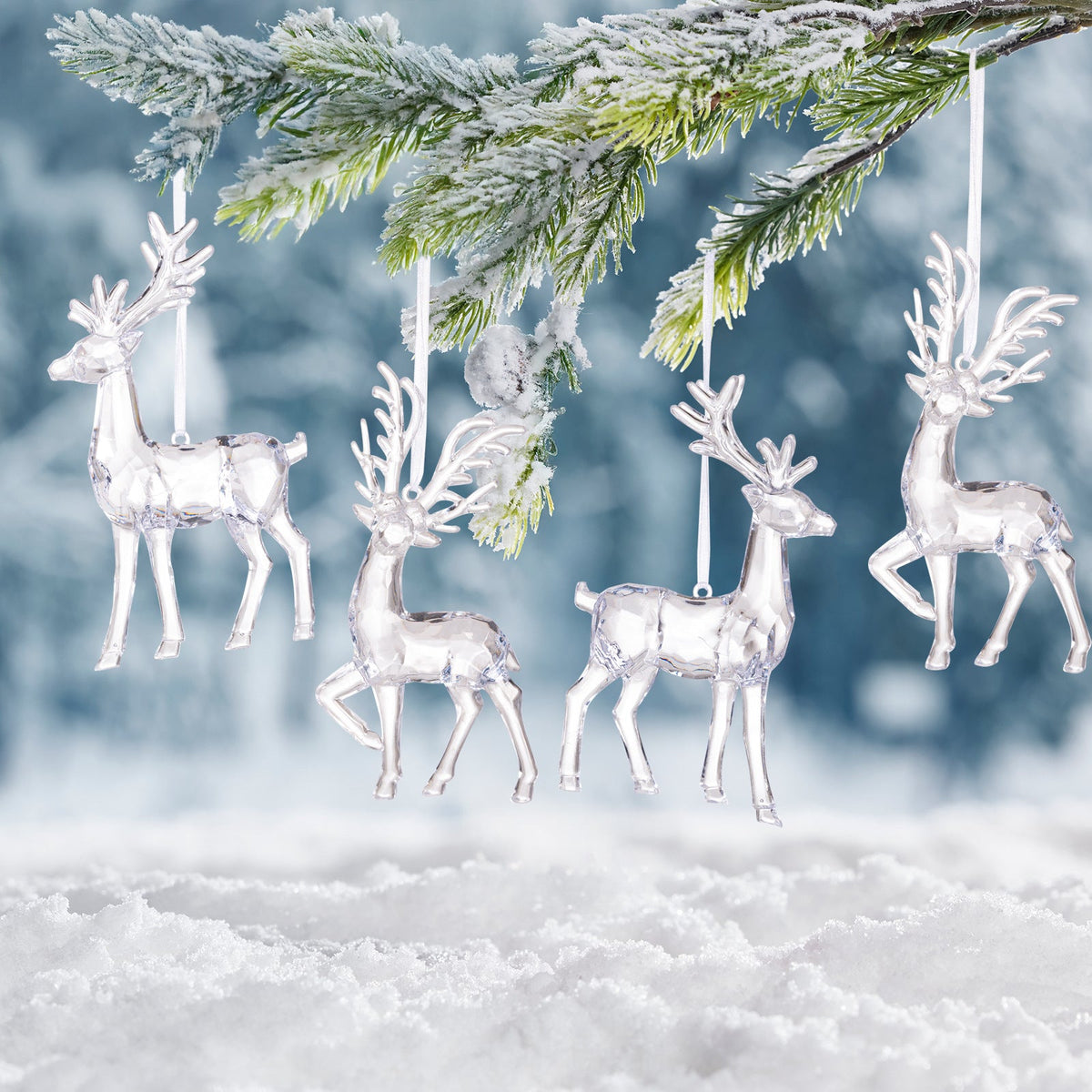 Transparent Elk Ornaments for Elegant Holiday Trees