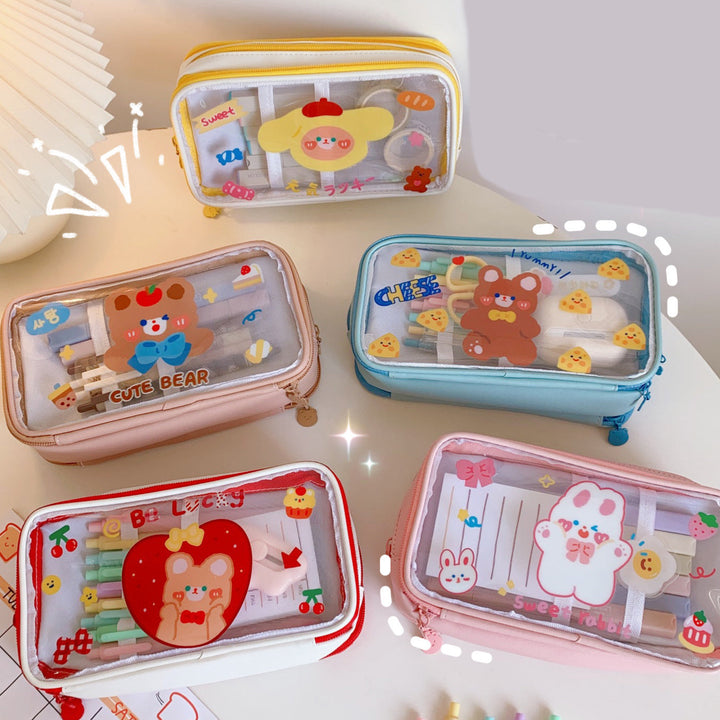 Transparent Pencil Bag with Large Capacity for School