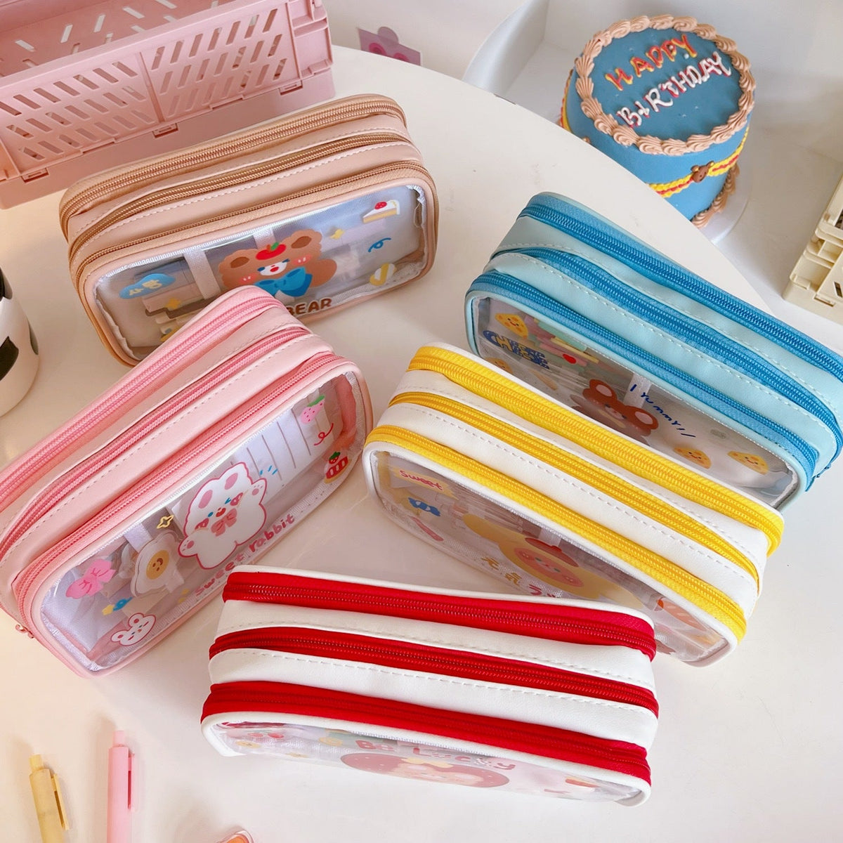 Transparent Pencil Bag with Large Capacity for School