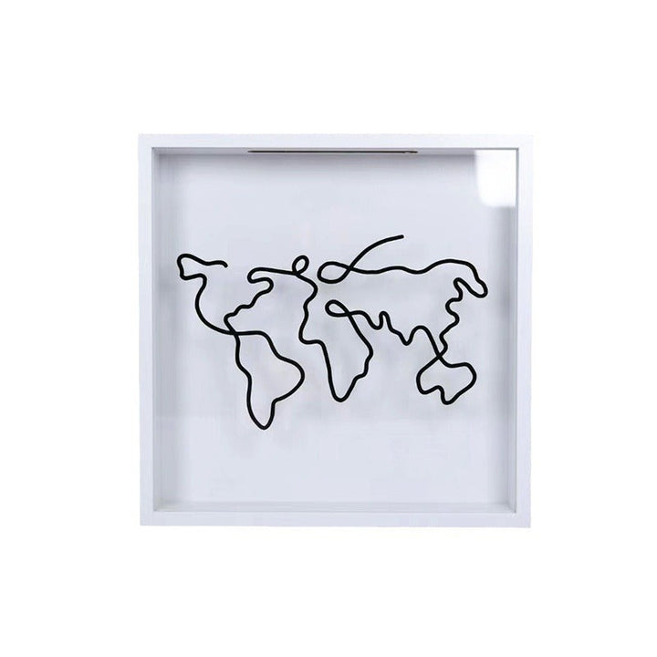 Shadow Box World Map Frame for Displaying Memories