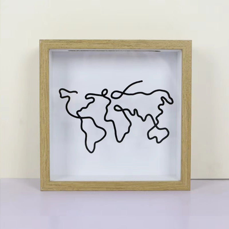 Shadow Box World Map Frame for Displaying Memories