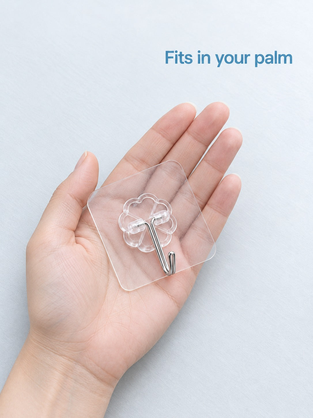 Transparent Sticky Wall Hooks: Drill-Free, No Wall Marks