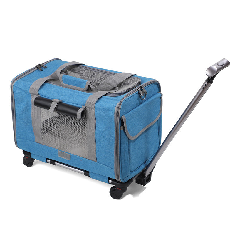 Wheeled Pet Carrier for Cats & Small Dogs, Breathable