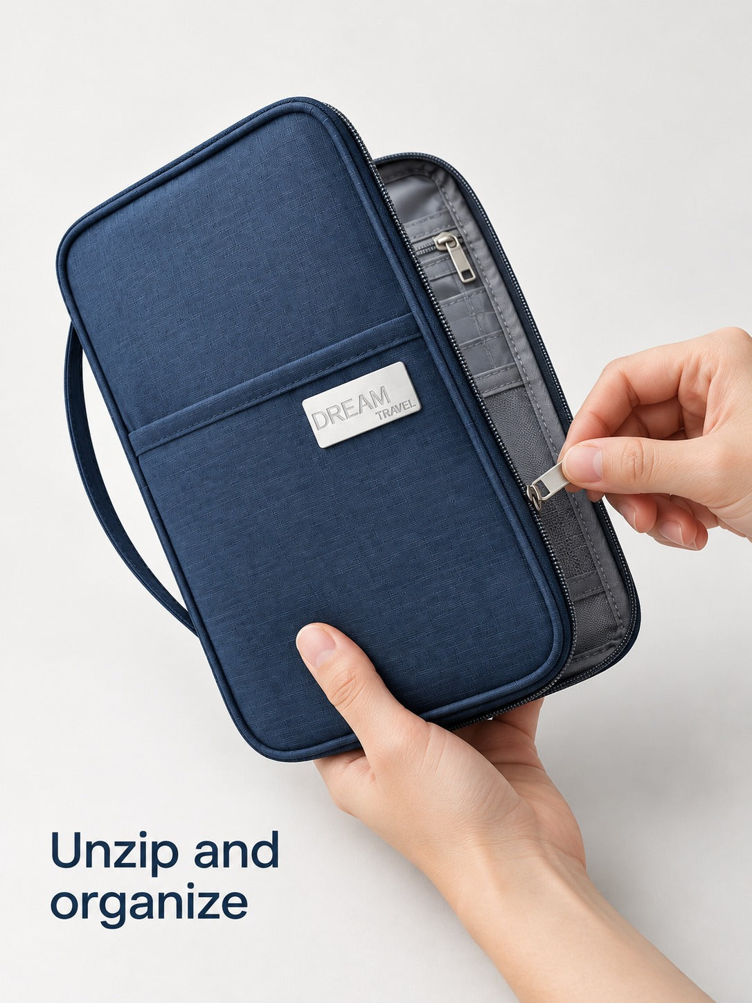 Travel Document Organizer Passport Holder with Zipper