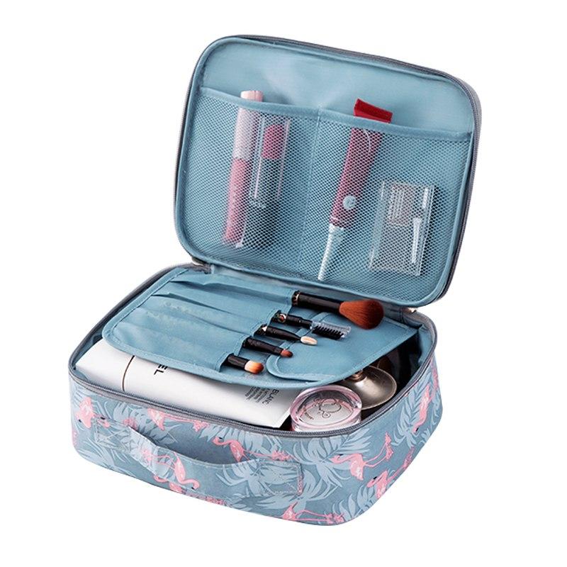 Travel Makeup Bag Organizer With Brush and Lipstick Pockets