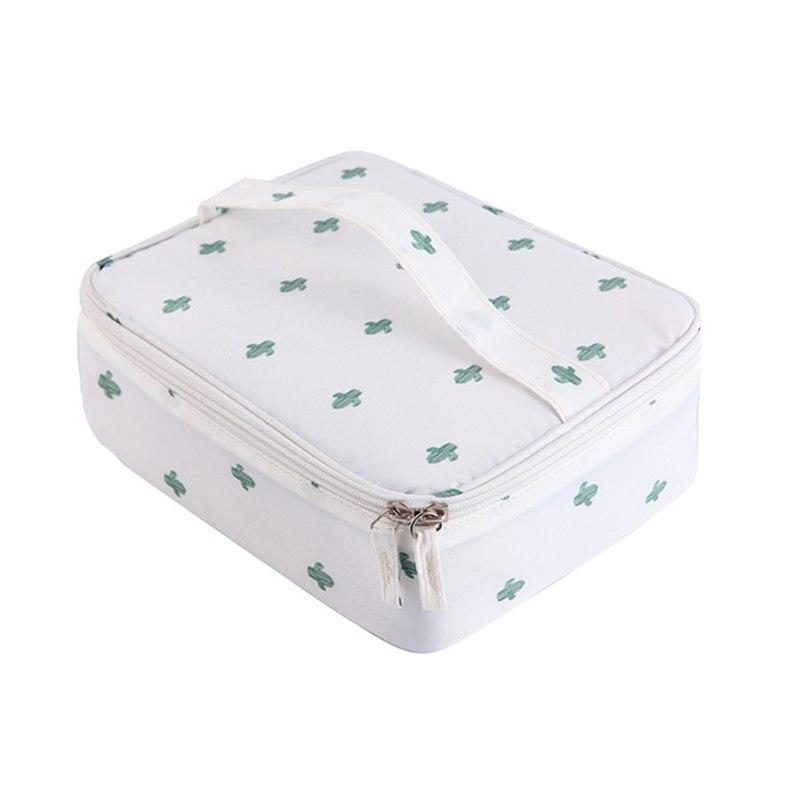 Travel Makeup Bag Organizer With Brush and Lipstick Pockets
