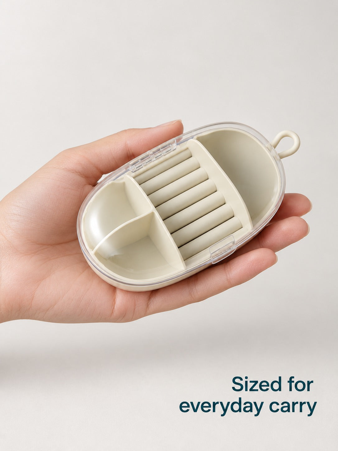 Travel Jewelry Box with Clear Lid for Rings & Earrings