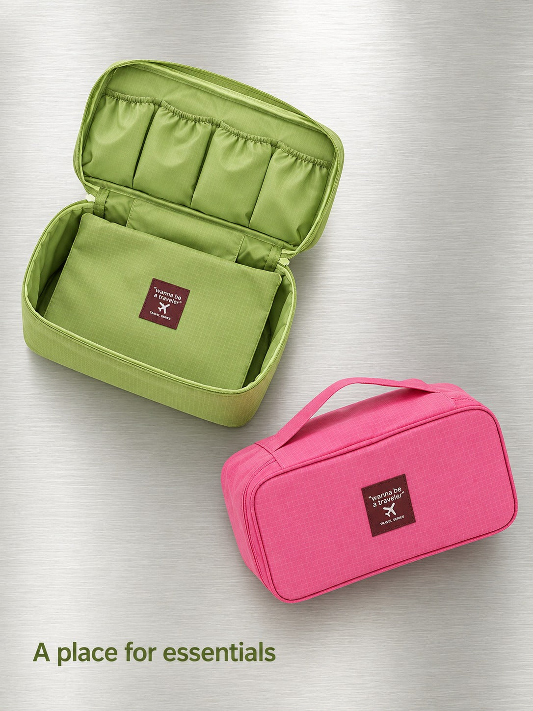Travel Lingerie Organizer Bag with Bra Dividers & Pouch