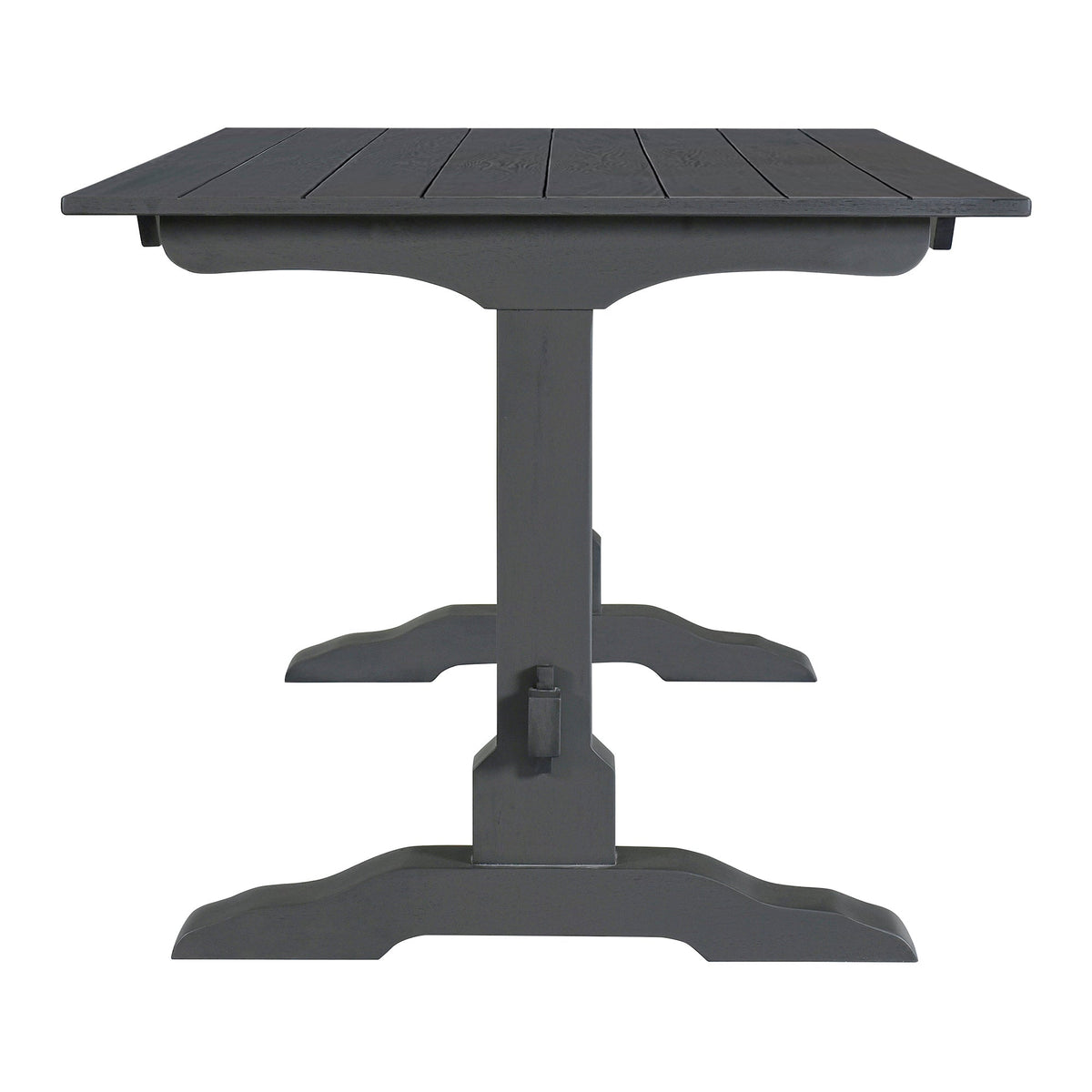 Gray Wood Dining Table Set with 2 Benches for 4 People