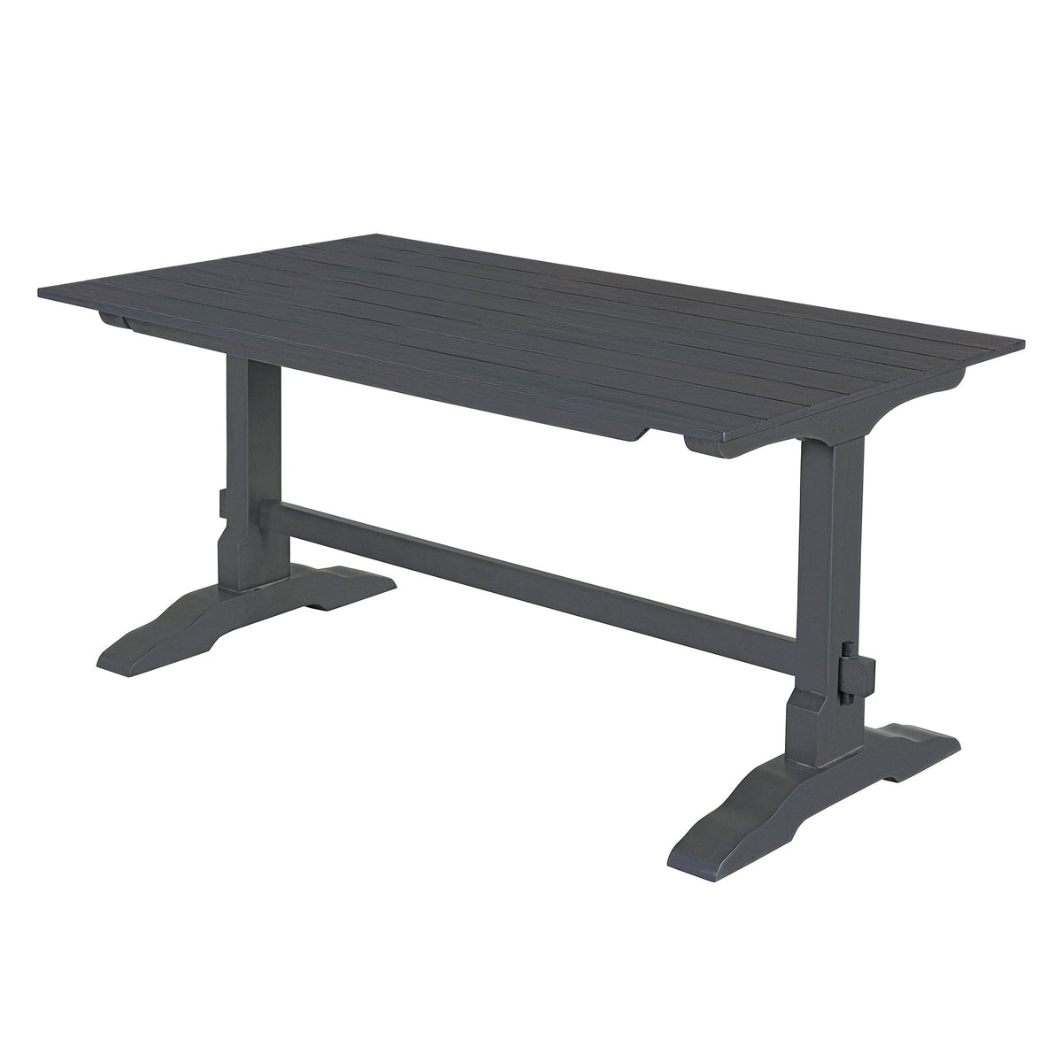 Gray Wood Dining Table Set with 2 Benches for 4 People