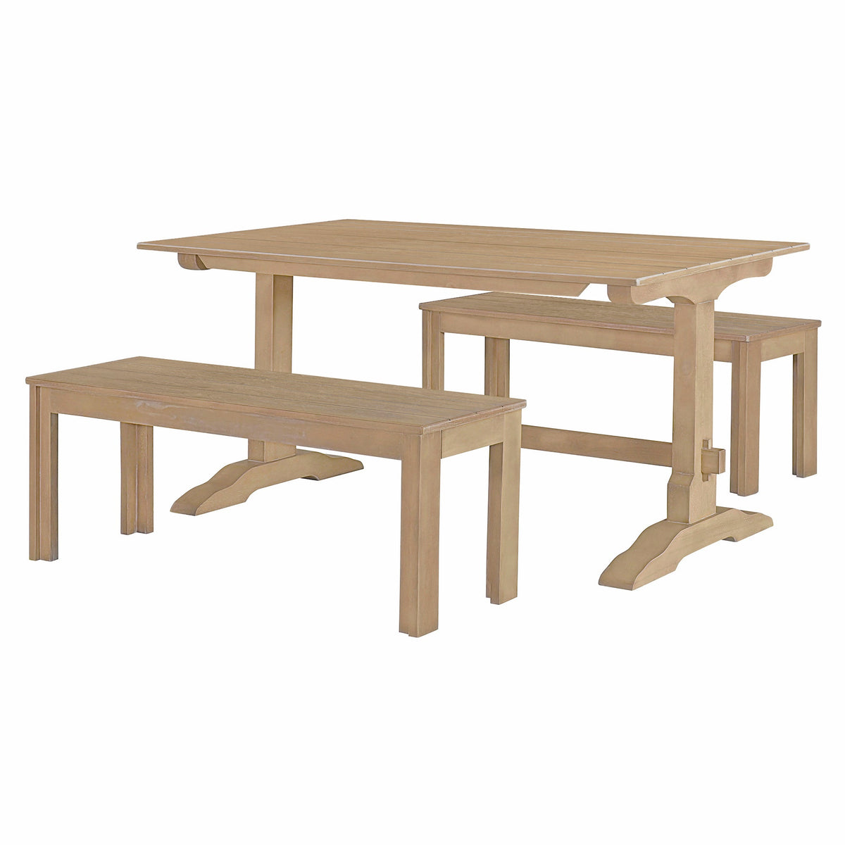 Retro Wood 3-Piece Dining Set for Four Guests