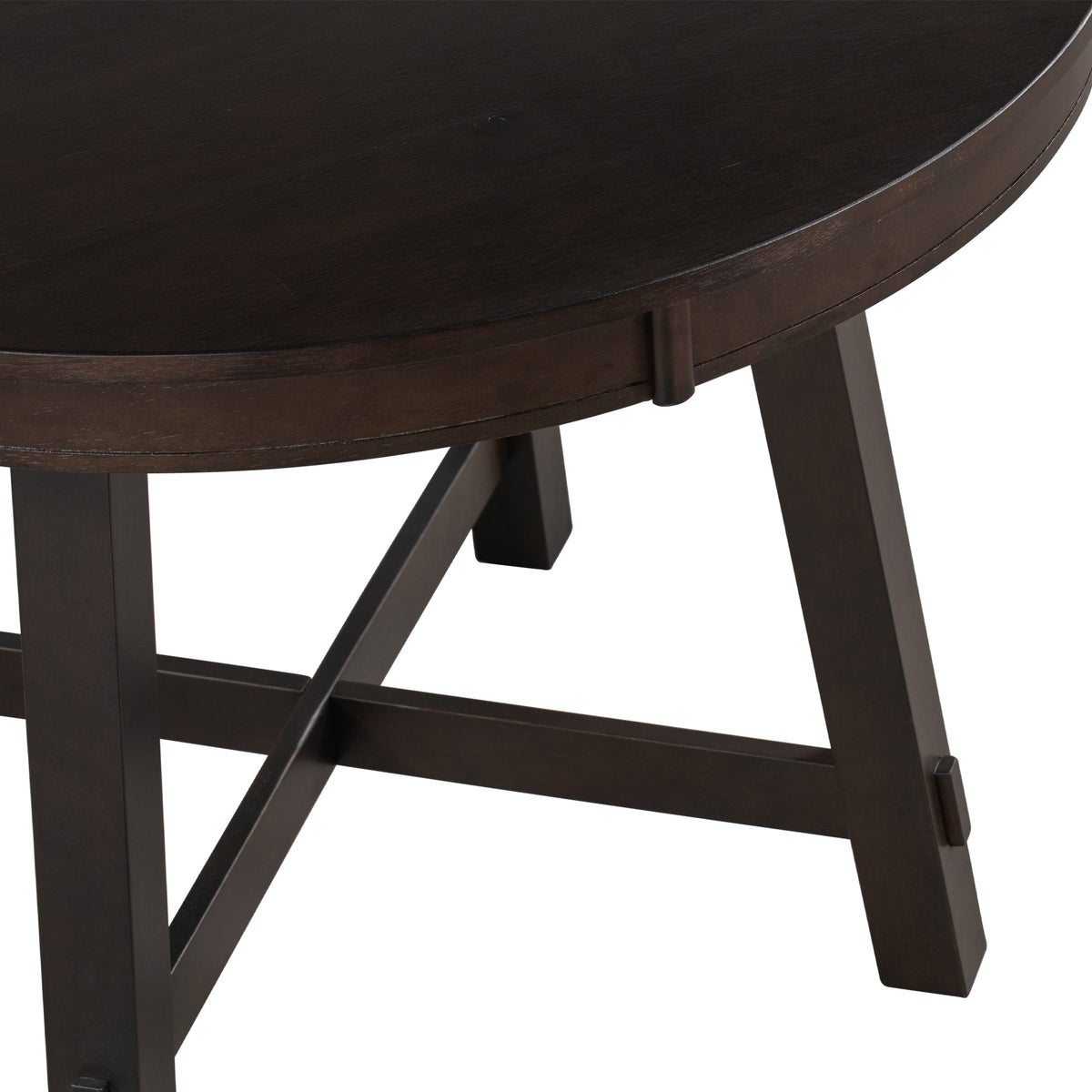 Round Extendable Farmhouse Dining Table, 42-58 Inch