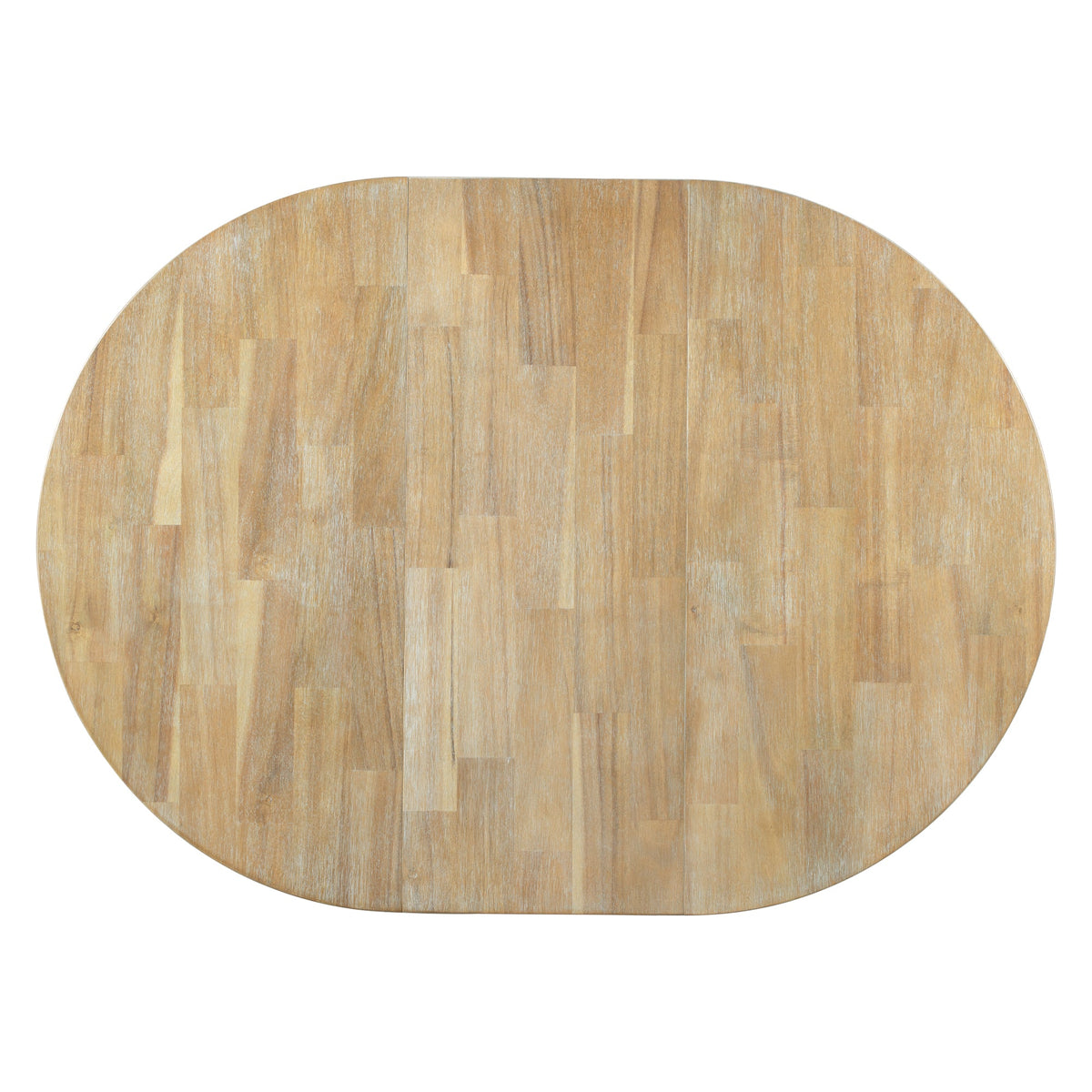 Round Farmhouse Extendable Dining Table with 16in Leaf