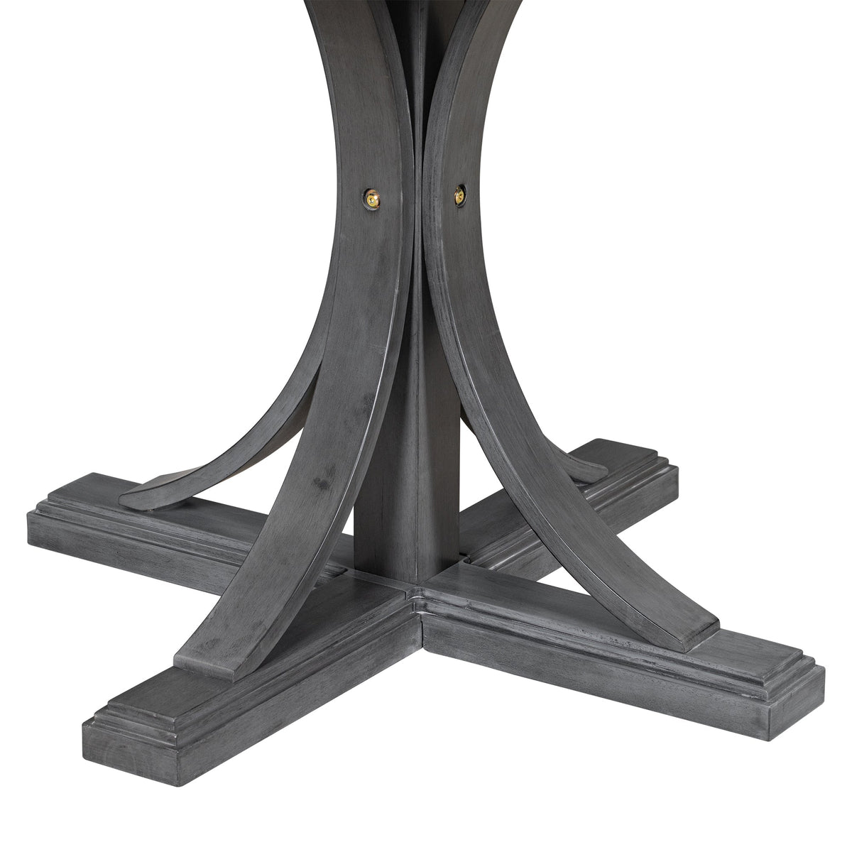 Round Dining Table Set with 4 Chairs, Dark Gray