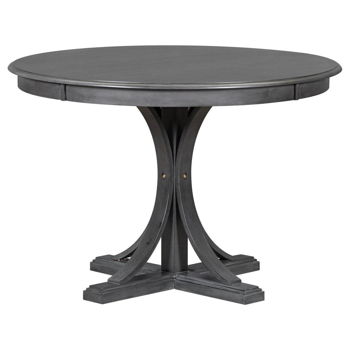 Round Dining Table Set with 4 Chairs, Dark Gray