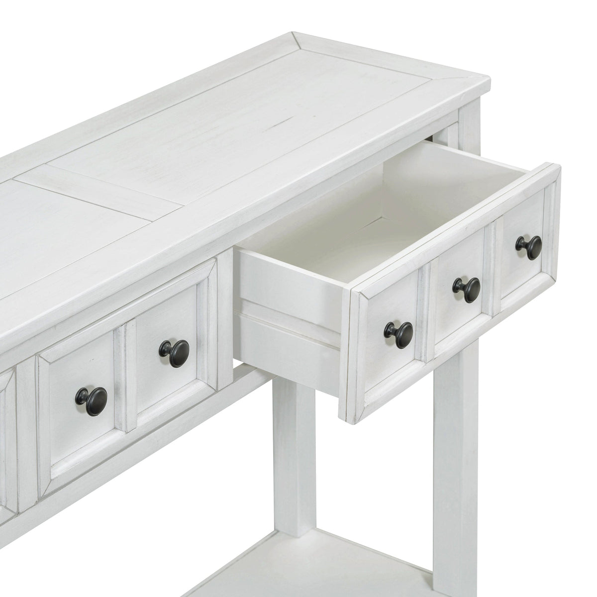 Farmhouse Entryway Console Table with 4 Drawers