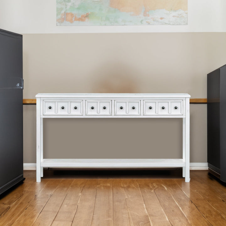 Farmhouse Entryway Console Table with 4 Drawers