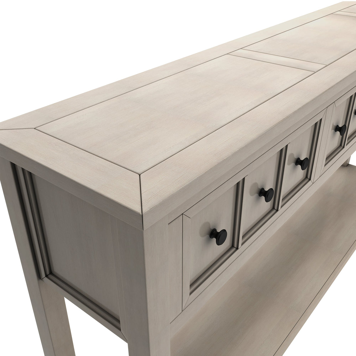 Rustic Entryway Console Table with Drawers and Shelf