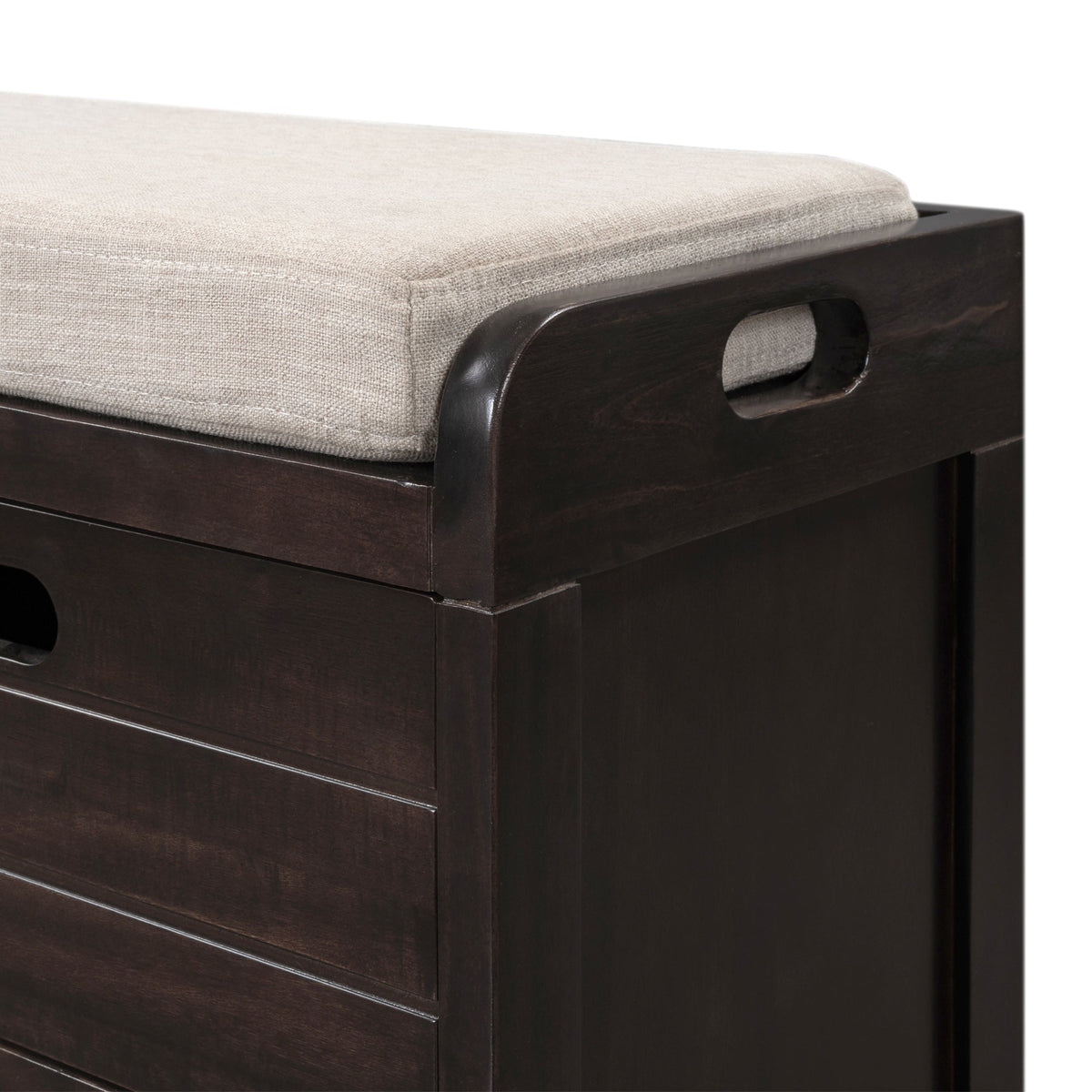 Entryway Storage Bench with Shoe Drawers and Basket