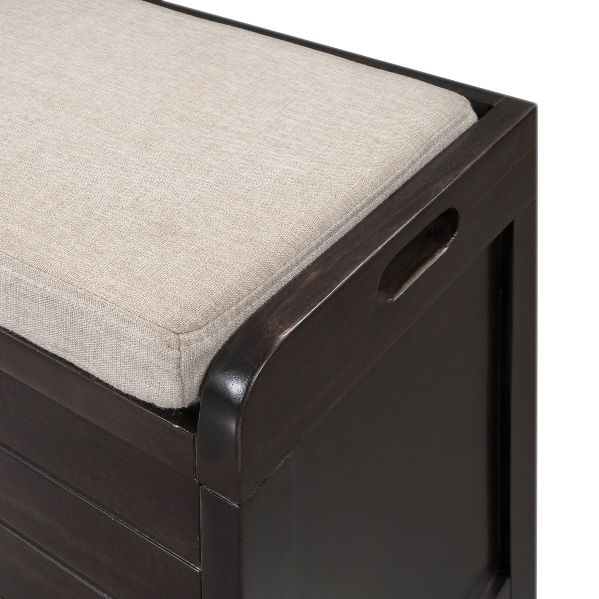 Entryway Storage Bench with Shoe Drawers and Basket