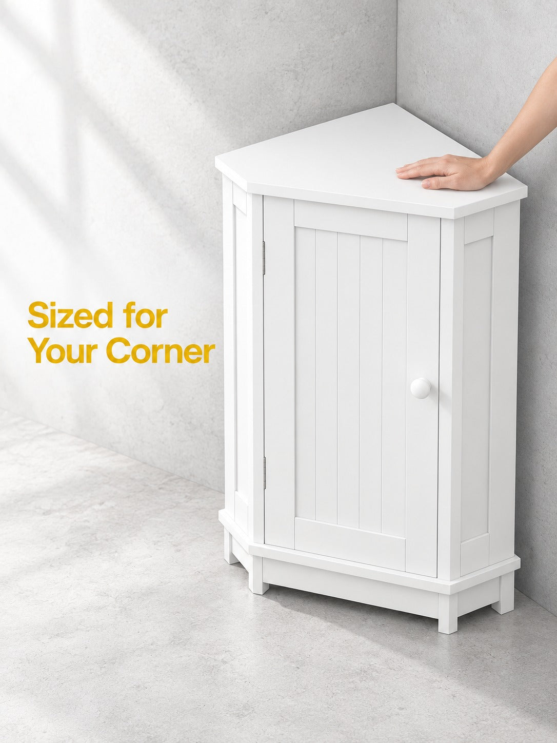 Triangle Corner Bathroom Cabinet with Adjustable Shelf