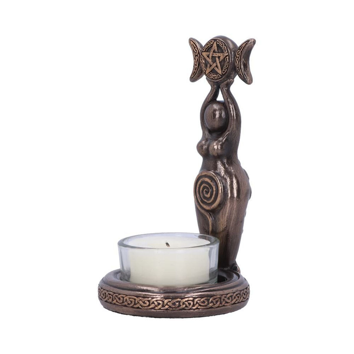 Triple Goddess Tea Light Holder for Mystical Decor