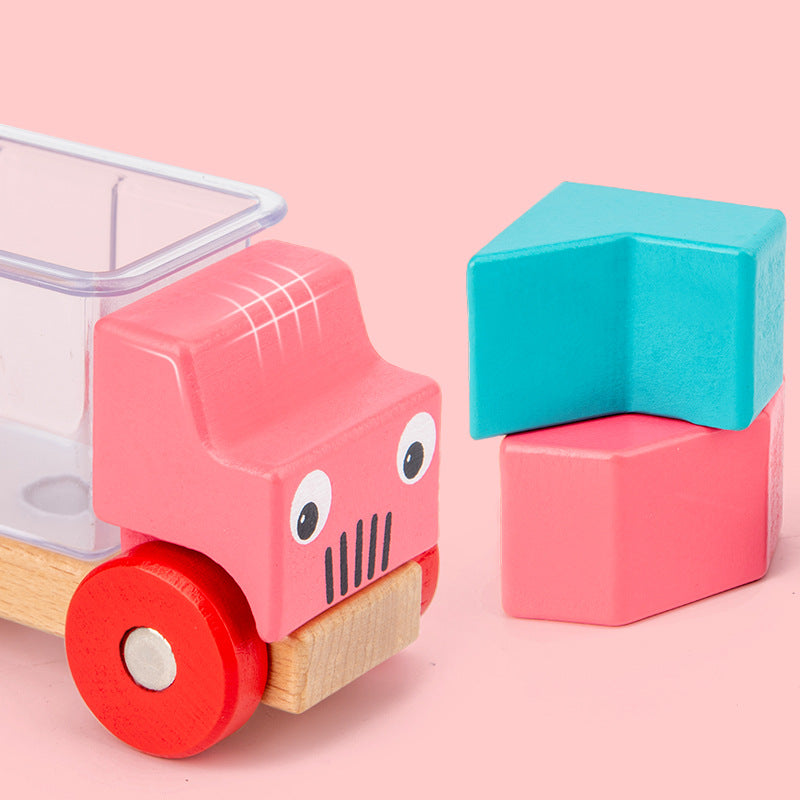 Wooden Truck Building Blocks for Screen-Free Learning