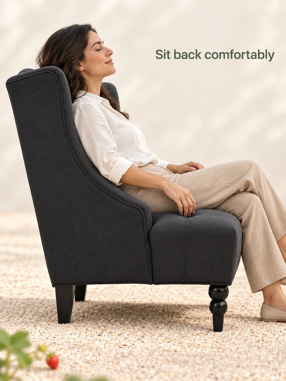 Tufted High-Back Club Chair with Wingback Silhouette