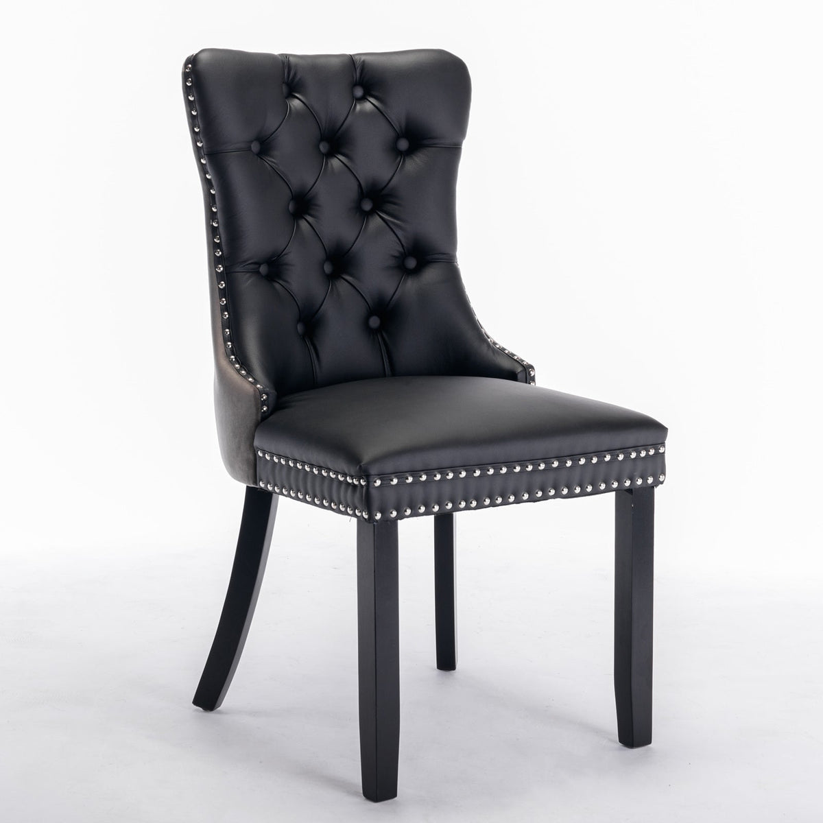 Tufted Modern Dining Chairs Set of 2 with Nailhead Trim